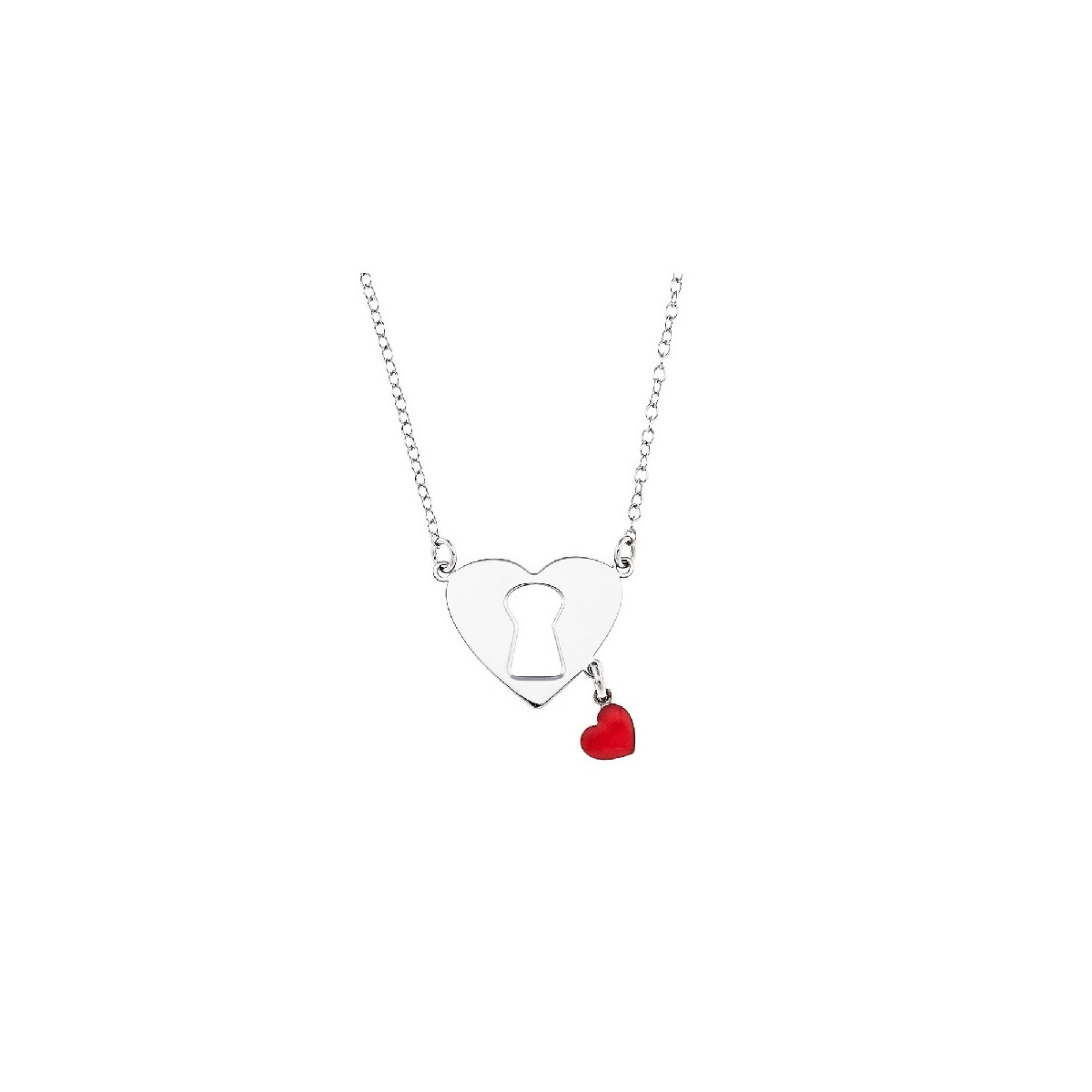 GARGANTILLA CORAZON CERRADURA + CORAZON ESMALTE - GA1751R