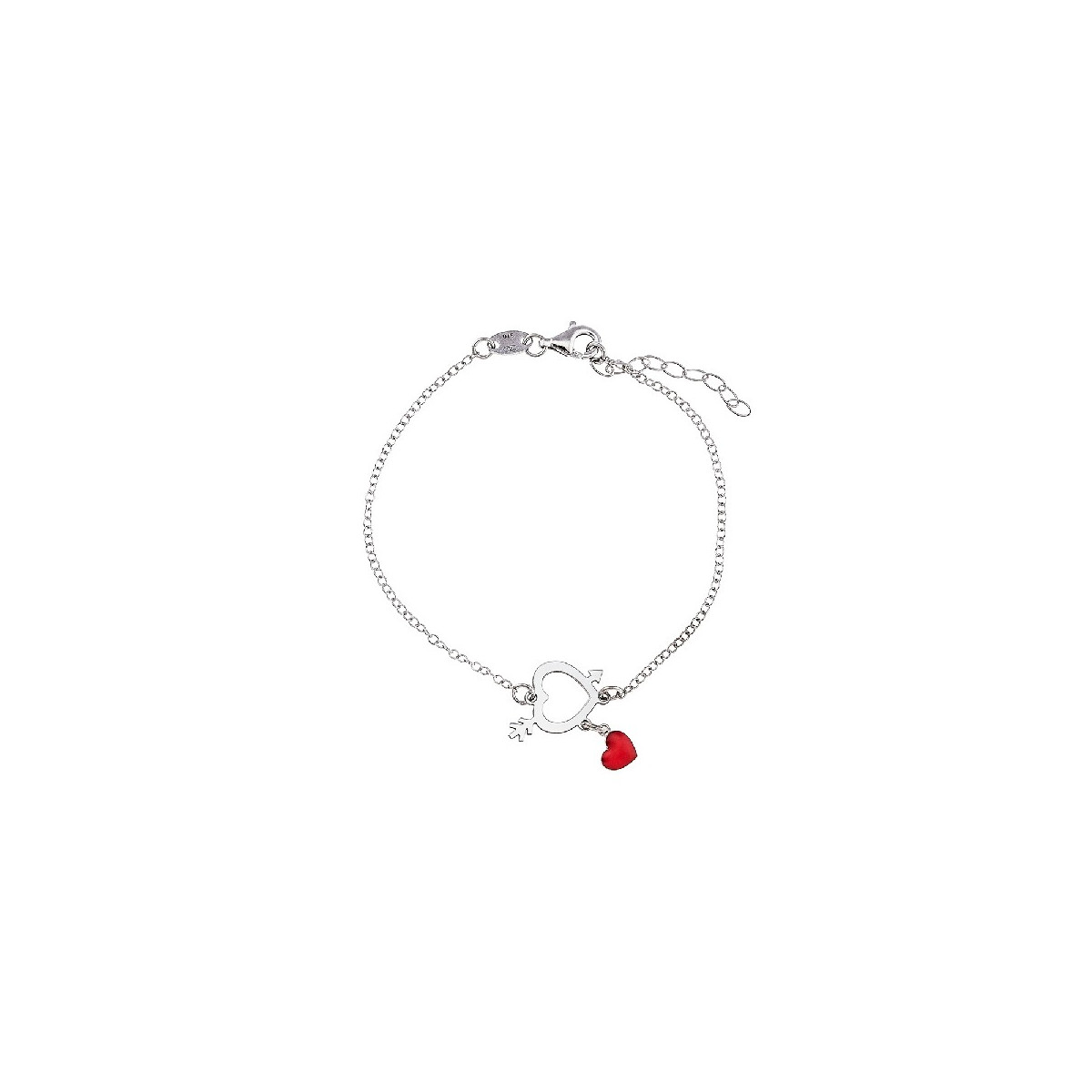 PULSERA CORAZON FLECHA + CORAZON ESMALTE - PU5470R