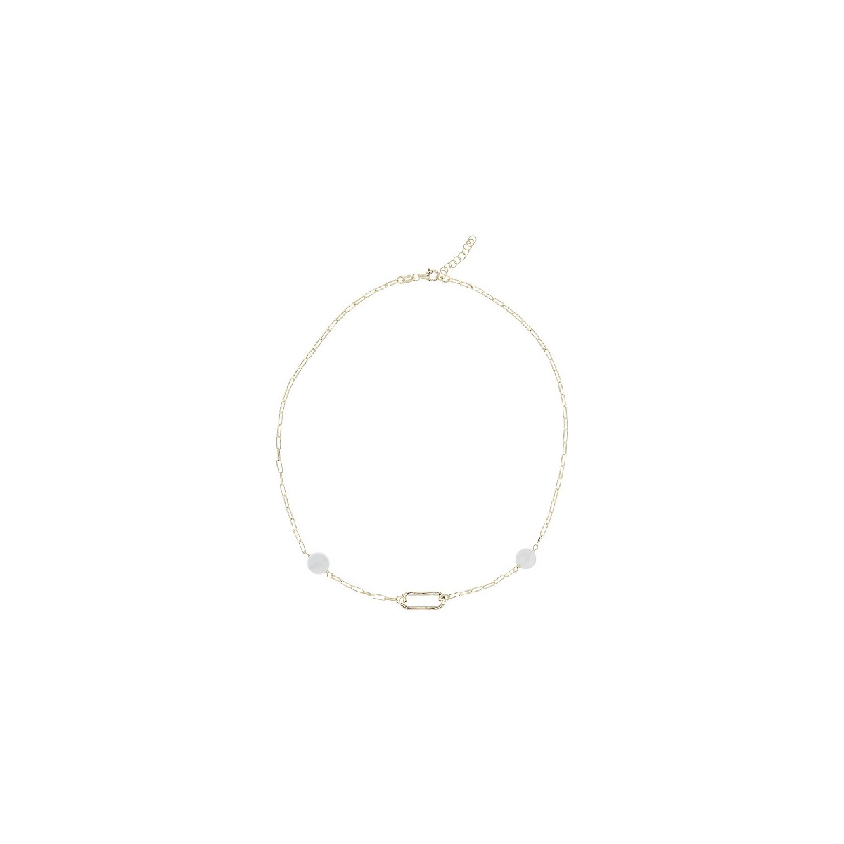 G. 2 PERLAS PLANA + OVAL CENTRO - GA1768CH