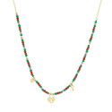 GARGANTILLA PIEDRAS COLORES + CANDADO COLGANDO - GA1734CH/24