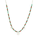GARGANTILLA PIEDRAS COLORES + CANDADO COLGANDO - GA1734R/24