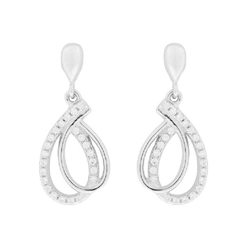 PENDIENTE DOBLE OVAL LISO CZ - PE4307