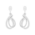 PENDIENTE DOBLE OVAL LISO CZ - PE4307
