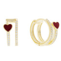 P. ARO DOBLE CORAZON CZ ESMALTE - PE6107CH/13