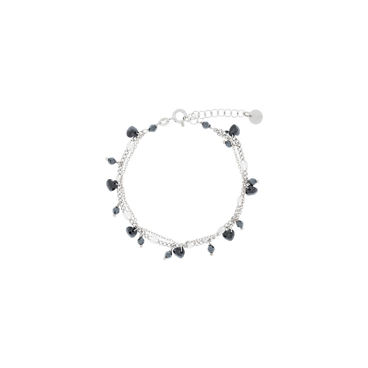PU. CADENA BARBADA CON CZ NEGRAS - PU5481R/10