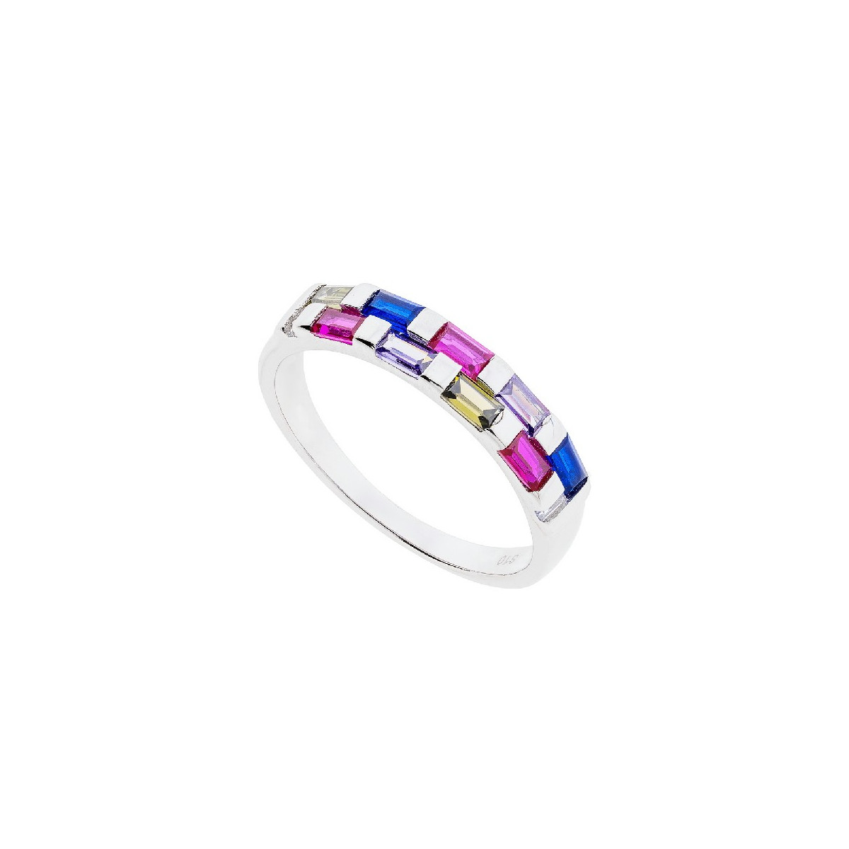SORTIJA BAGUETTE 2 FILAS MULTICOLOR - SO1243/24