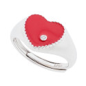 S. SELLO CORAZON ESMALTE CZ AJUSTABLE - SO1554R/13