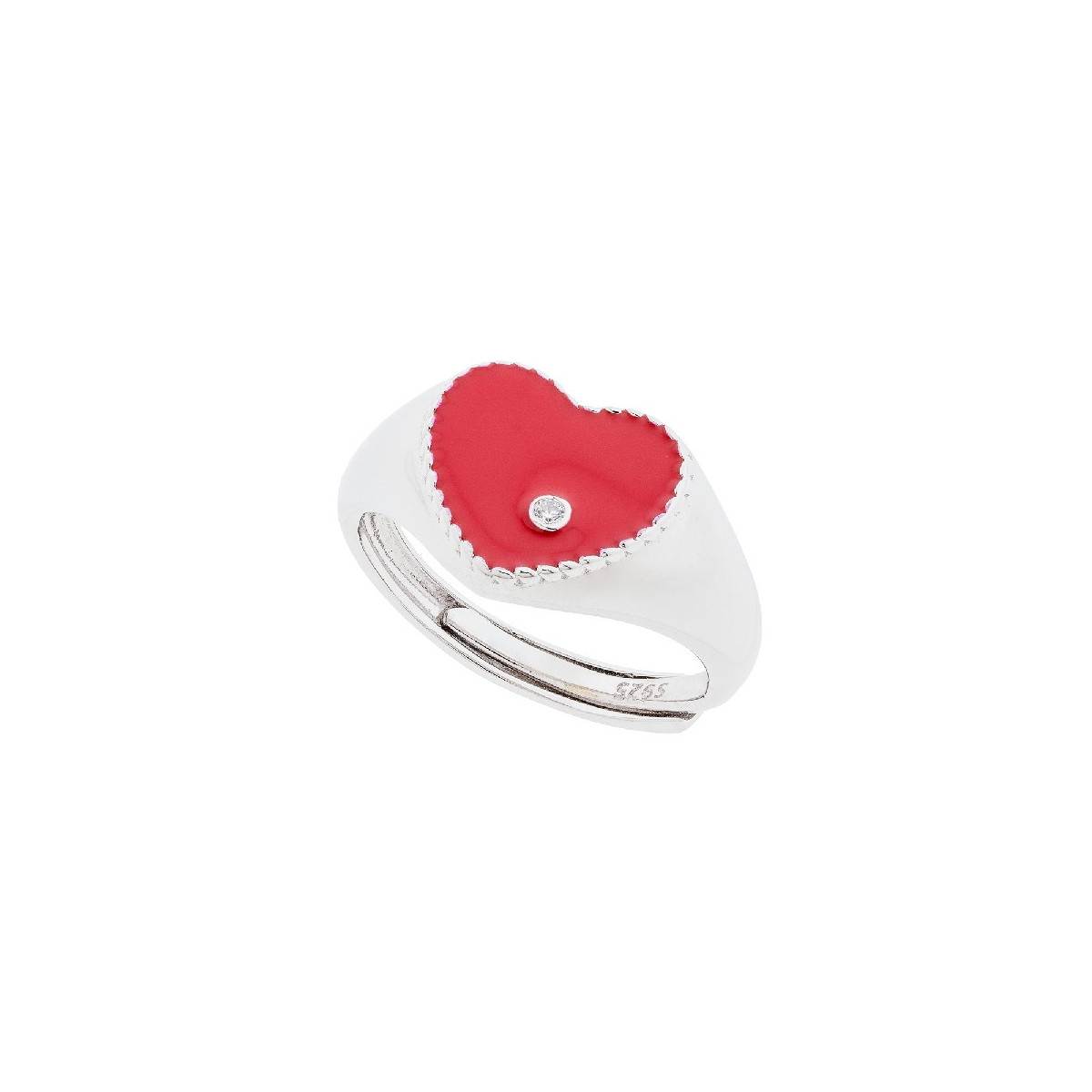 S. SELLO CORAZON ESMALTE CZ AJUSTABLE - SO1554R/13