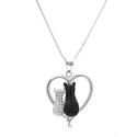 CORAZÓN LISO 2 GATOS CIRCONITAS BLANCO Y NEGRO - CO2522 CORAZÓN LISO 2 GATOS CIRCONITAS BLANCO Y NEGRO - CO2522