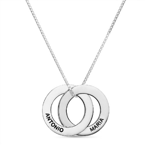 COLGANTE DOS AROS ENTRELAZADO PERSONALIZADO - CO2563