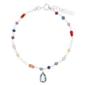 P. PIEDRAS MULTICOLOR + CZ LAGRIMA - PU5517R/18