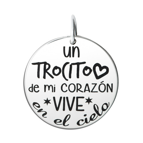 MEDALLA UN TROCITO DE MI CORAZON CIELO - CO2594