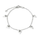 PULSERA 5 TRIANGULOS COLGANDO RODIO - PU4434R