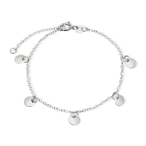 PULSERA 5 DISCOS COLGANDO RODIO - PU4435R