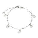 PULSERA 5 DISCOS COLGANDO RODIO - PU4435R