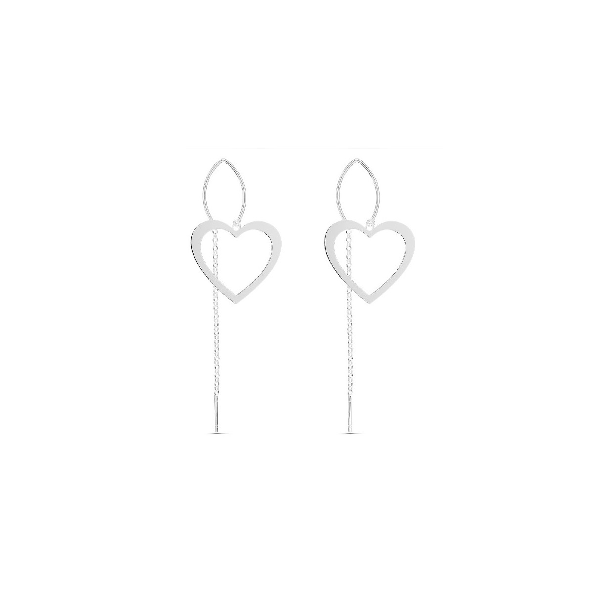 PENDIENTE CORAZON CADENA + GANCHO - PE5077