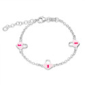 PULSERA 3 CORAZONES EN LINEA ESMALTE - PU4459