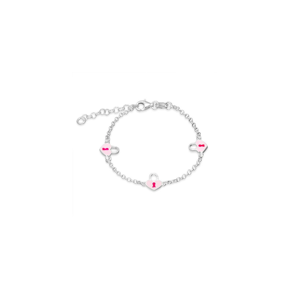 PULSERA 3 CORAZONES EN LINEA ESMALTE - PU4459
