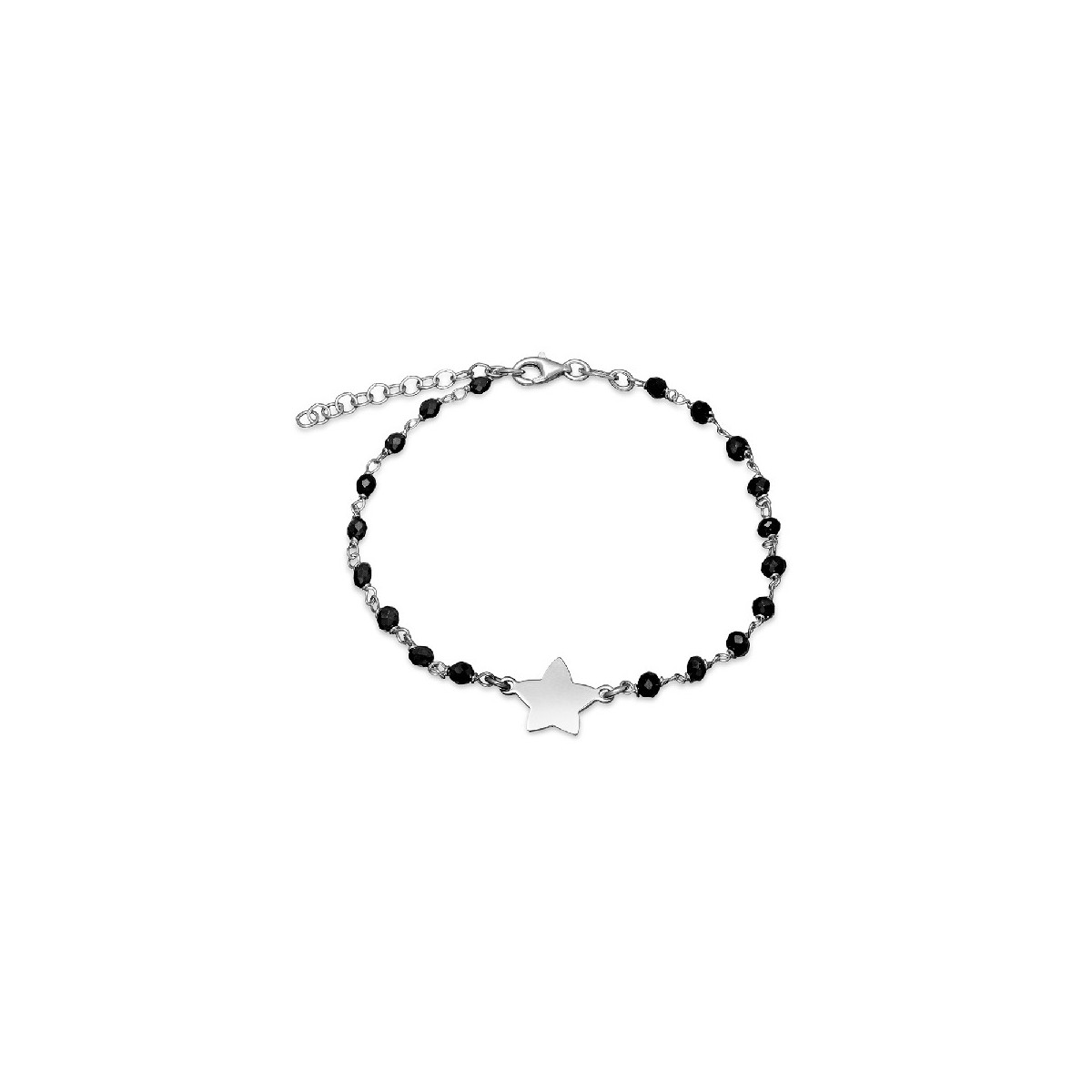 PULSERA ESTRELLA CENTRO PIEDRAS NEGRAS - PU4466R