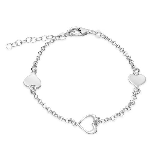 PULSERA 2 CORAZON LISO 1 CALADO LINEA - PU4496R
