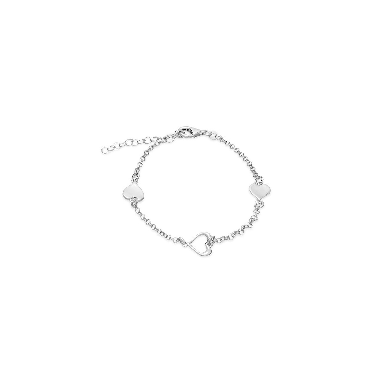 PULSERA 2 CORAZON LISO 1 CALADO LINEA - PU4496R