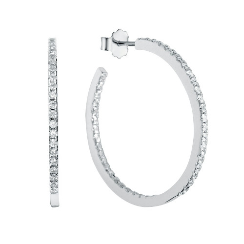 PENDIENTE ARO 40MM CIRCONITAS RODIO - PE4557R/04