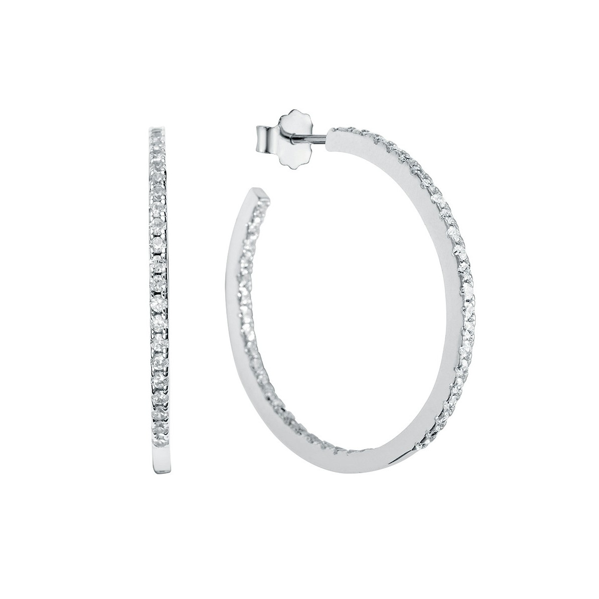 PENDIENTE ARO 40MM CIRCONITAS RODIO - PE4557R/04