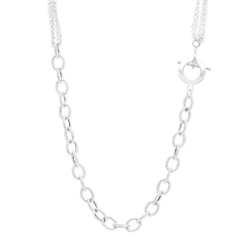 COLLAR CADENAS Y ESLABONES RODIO - GA1276