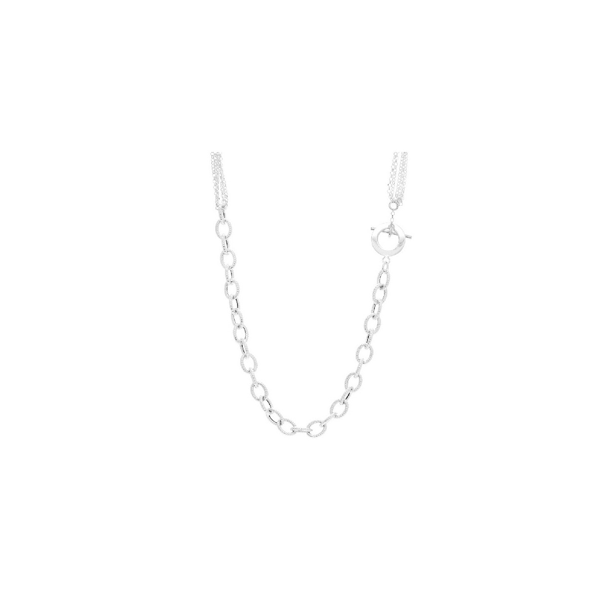 COLLAR CADENAS Y ESLABONES RODIO - GA1276
