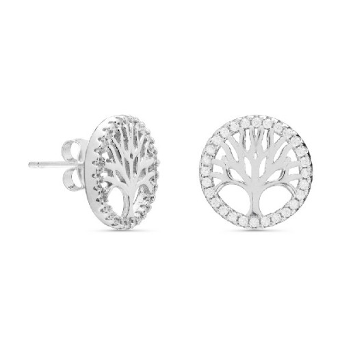 PENDIENTE ARBOL VIDA BORDE CIRCONITA 12MM - PE5114