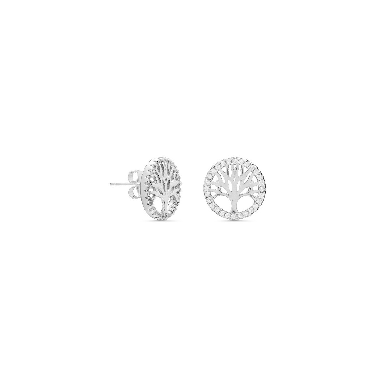 PENDIENTE ARBOL VIDA BORDE CIRCONITA 12MM - PE5114