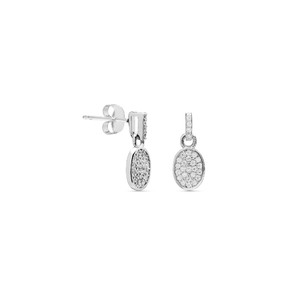 PENDIENTE BARRA + OVAL CIRCONITA - PE5125