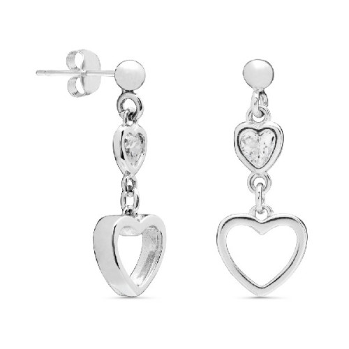 PENDIENTE BOLA + CIRCONITA + CORAZON CALADO - PE5143