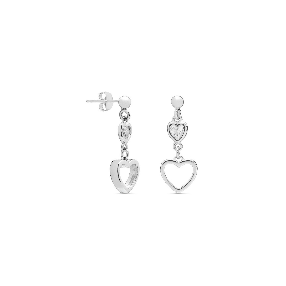 PENDIENTE BOLA + CIRCONITA + CORAZON CALADO - PE5143