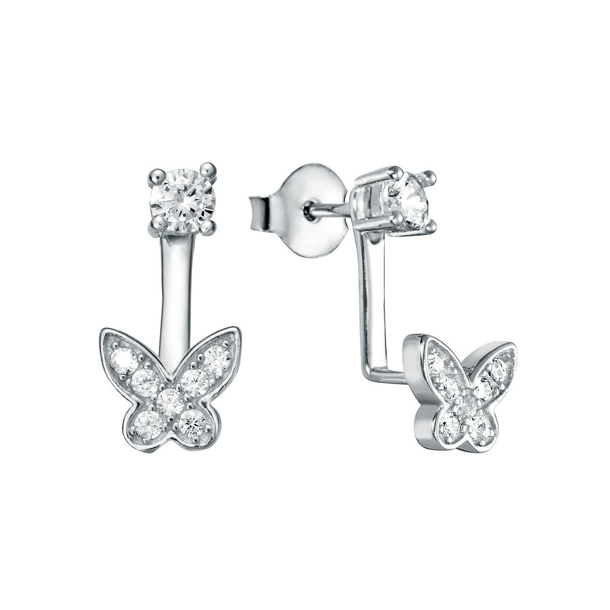 PENDIENTE DOBLE MARIPOSA CIRCONITAS - PE4130