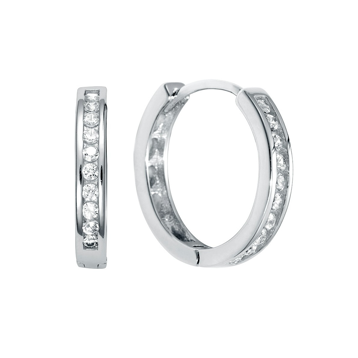 PENDIENTE ARO MITAD CIRCONITAS 19 MM  - PE4133