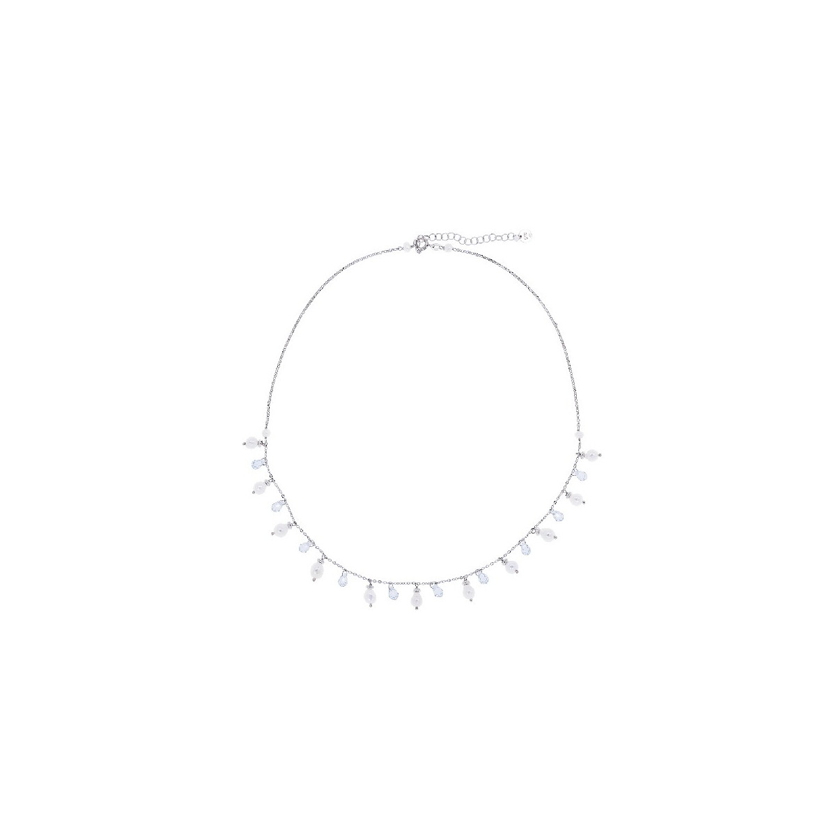 GARGANTILLA PERLA NATURA + CIRCONITA EN FORMA DE PERA - GA1781R/36