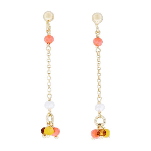 PENDIENTE CADENA CON PIEDRAS FACETADAS - PE6121CH/24