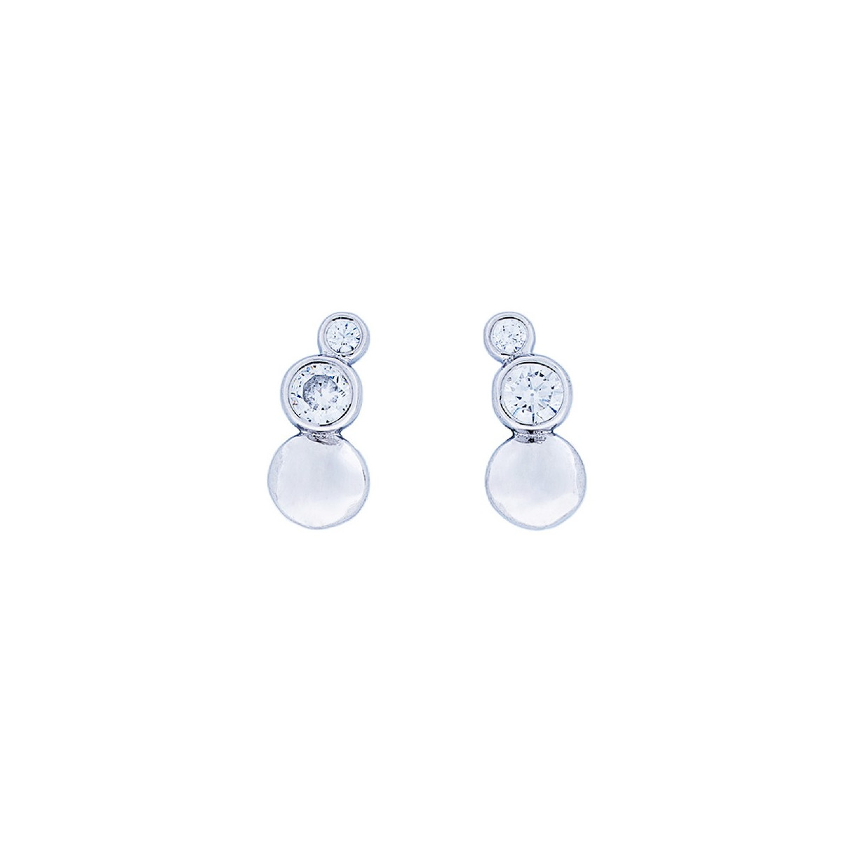 PENDIENTE CIRCULO + 2 CZ REDONDAS - PE6161R