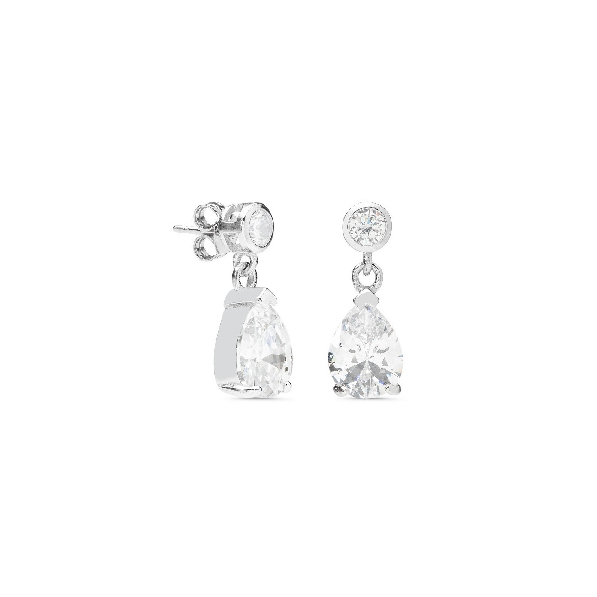 PENDIENTE CHATON + LAGRIMA CIRCONITA - PE4977/04