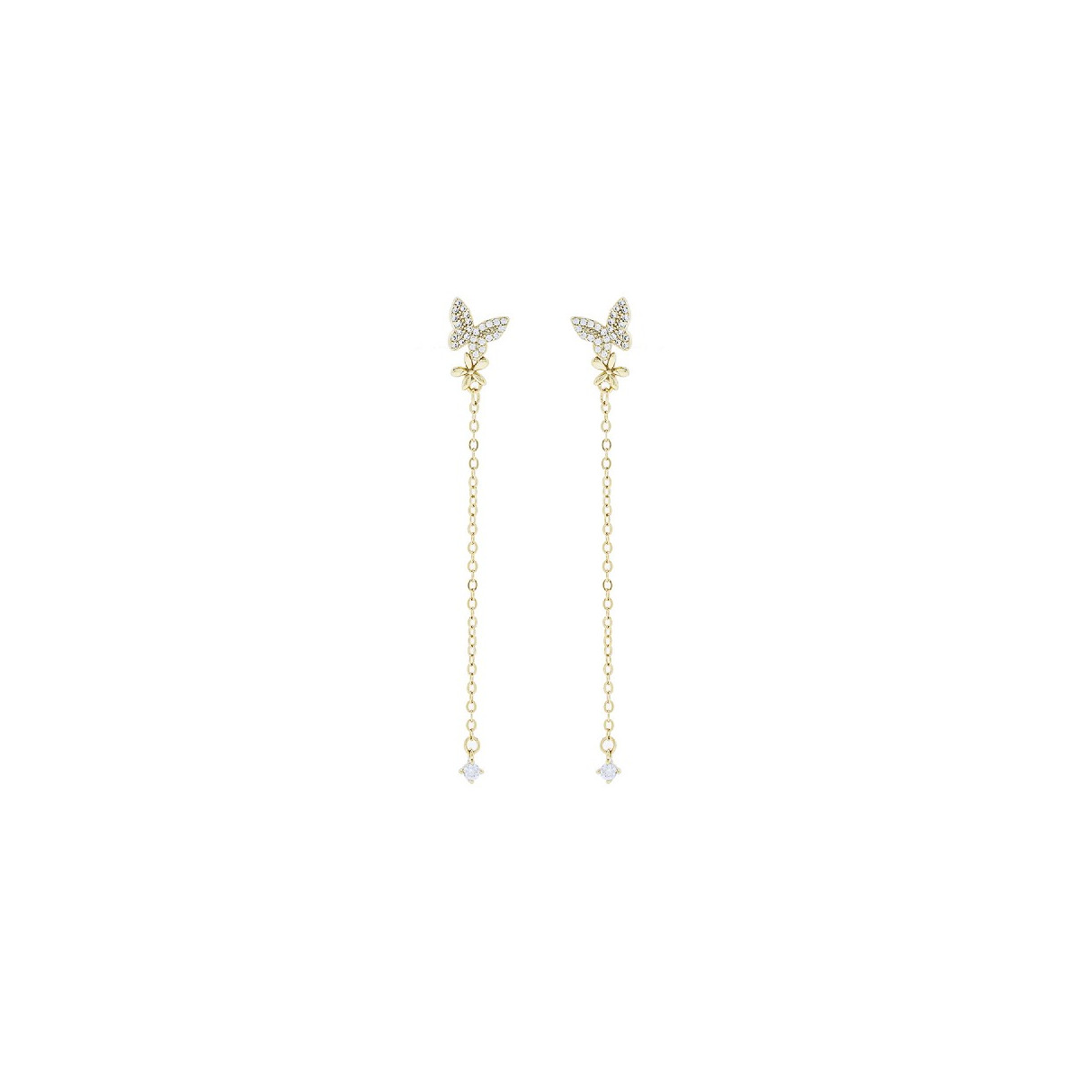 PE. MARIPOSA CZ FLOR LISA+ CADENA CON CZ - PE6317CH