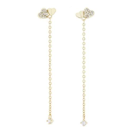 PENDIENTE CORAZON LISO + CZ CADENA CZ - PE6319CH