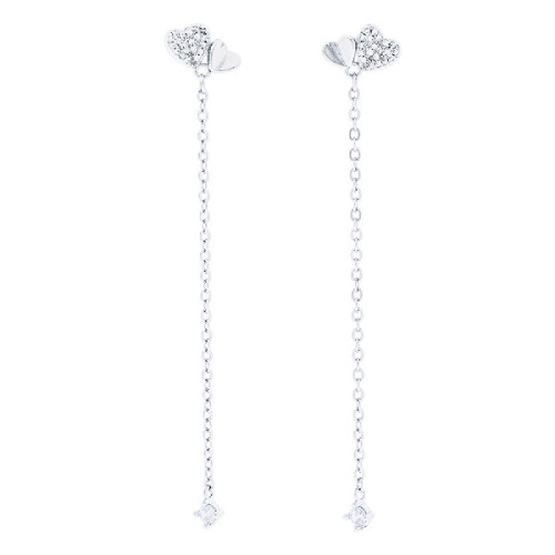 PENDIENTE CORAZON LISO + CZ CADENA CZ - PE6319R