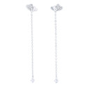 PENDIENTE CORAZON LISO + CZ CADENA CZ - PE6319R