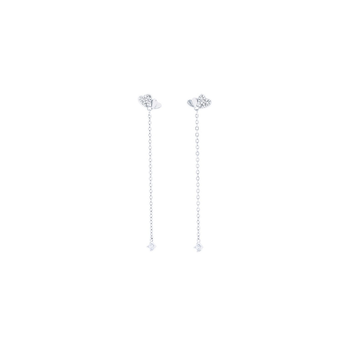 PENDIENTE CORAZON LISO + CZ CADENA CZ - PE6319R