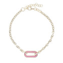 PULSERA CADENA CENTRO ESLABON OVAL ESMALTE - PU5560CH/14