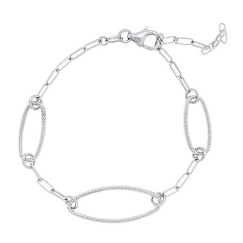 PULSERA ESLABONES OVALADOS DIAMANTADOS - PU5625R