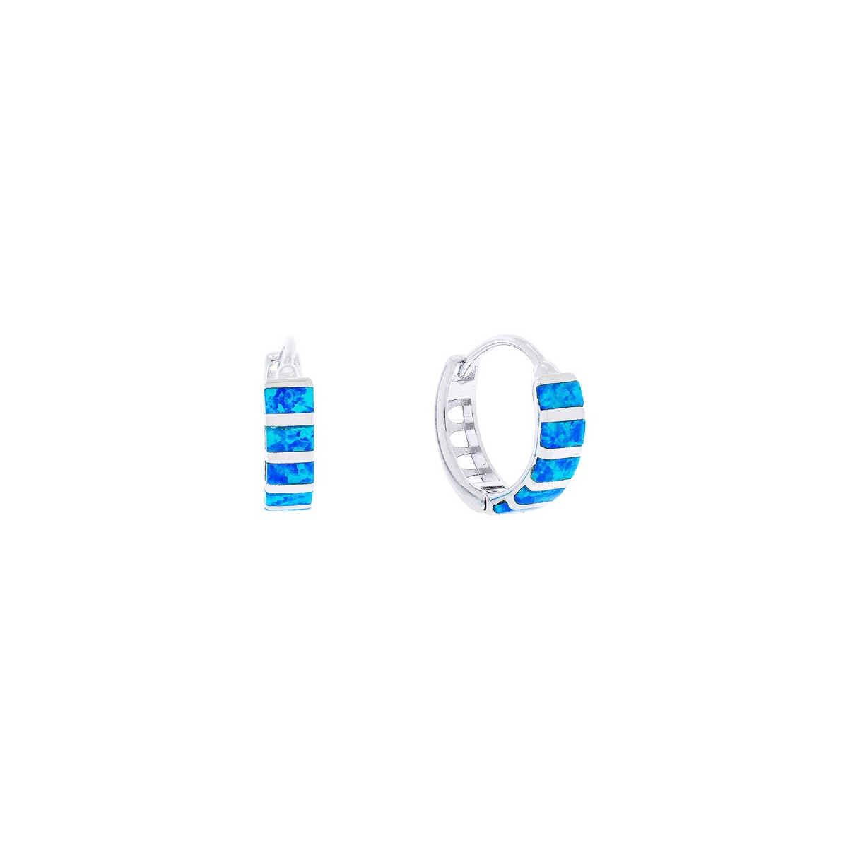 PENDIENTE ARO OPALO AZUL - PE6216R/15