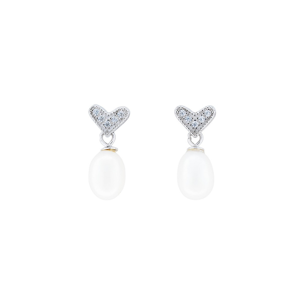 PE. CORAZON CZ + PERLA NATURAL - PE6225R