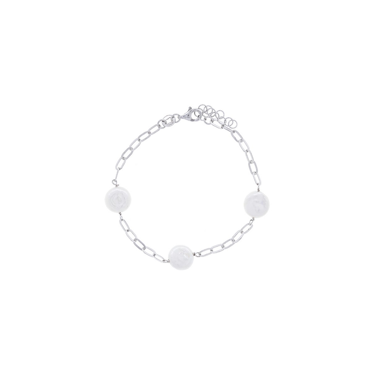 P. 3 PERLAS PLANAS EN LINEA CADENA RECT - PU5556R